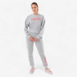 Pantalon PUMA Fitness Slim Coton Gris Femme