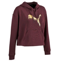 Puma Sweat-shirt à Capuche Col Rond Femme Droit - Bordeaux -Puma Soldes Boutique sweat shirt a capuche col rond femme droit bordeaux 4