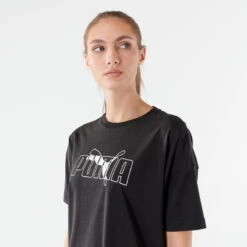 T-shirt PUMA Fitness Manches Courtes Coton Femme Noir -Puma Soldes Boutique t shirt puma fitness manches courtes coton femme noir 2